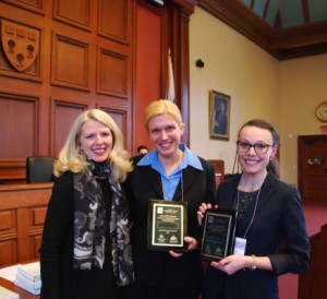 AFA's Kate Brindle (C) accepts award at 2015 NALC 